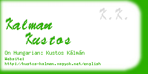 kalman kustos business card