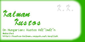 kalman kustos business card